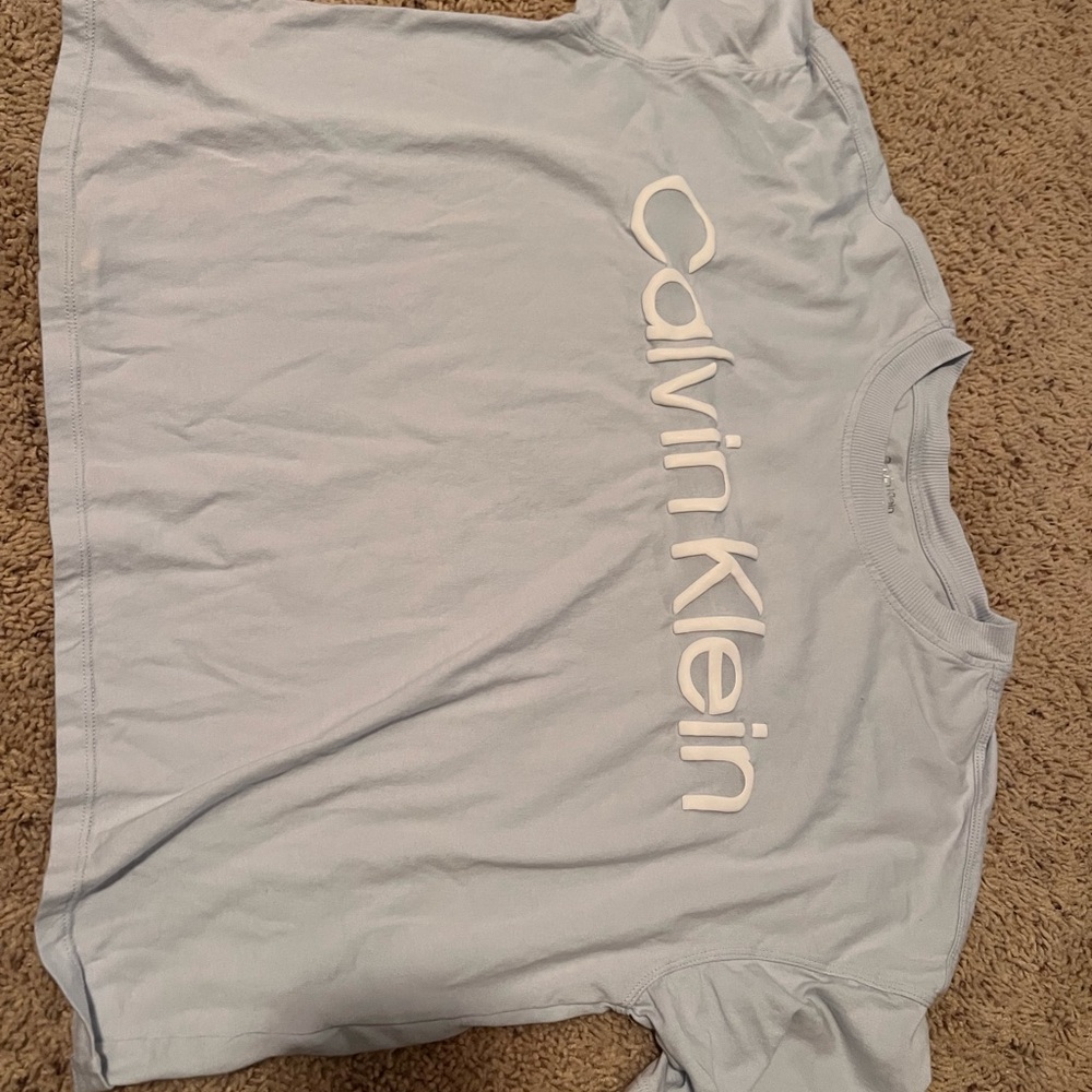 Calvin Klein Sky Blue Tee with White Logo